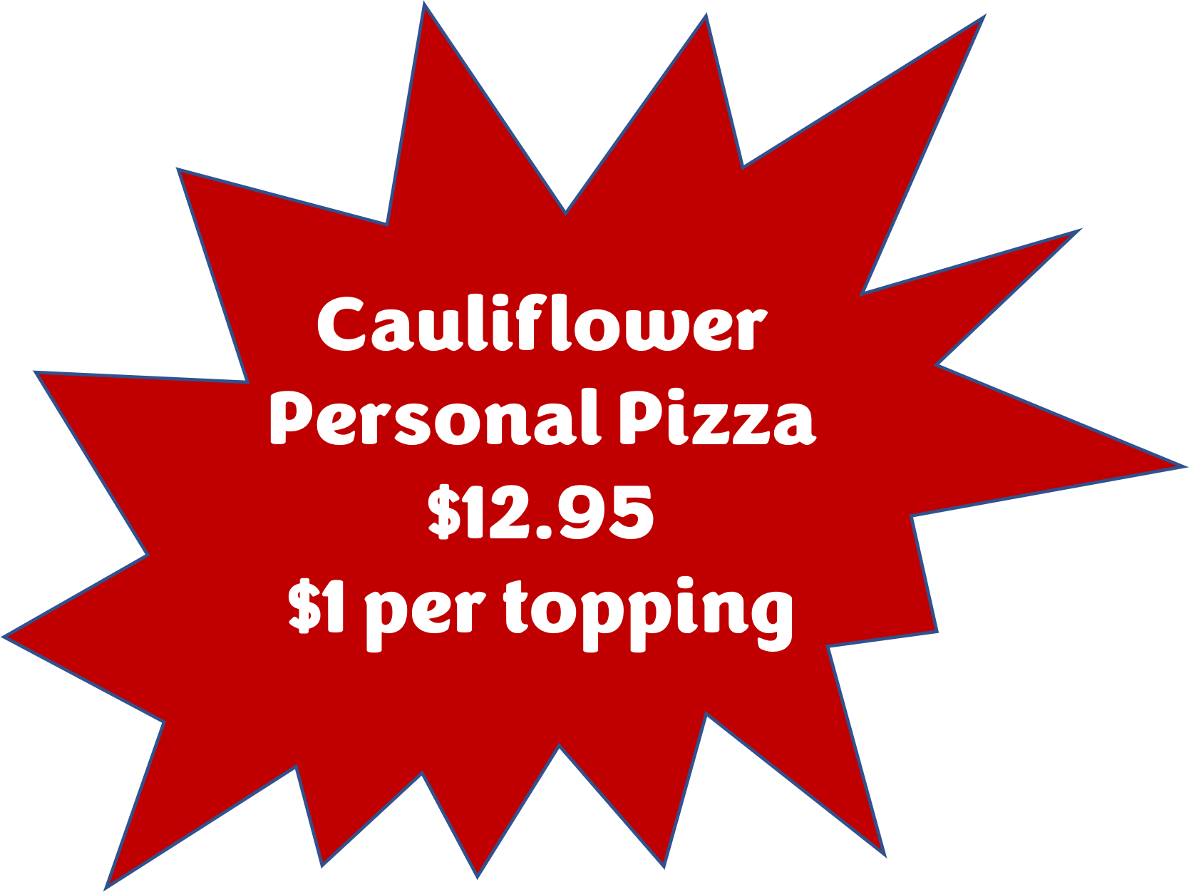 Cauliflower Personal Pizza Burst