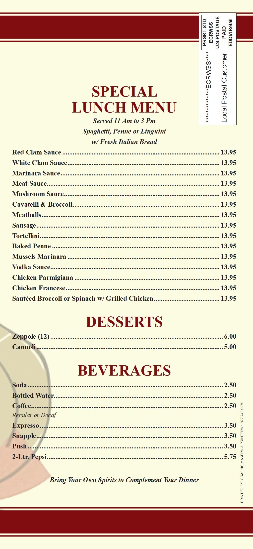 Delizia Pizza Dover Menu Pizza lunch